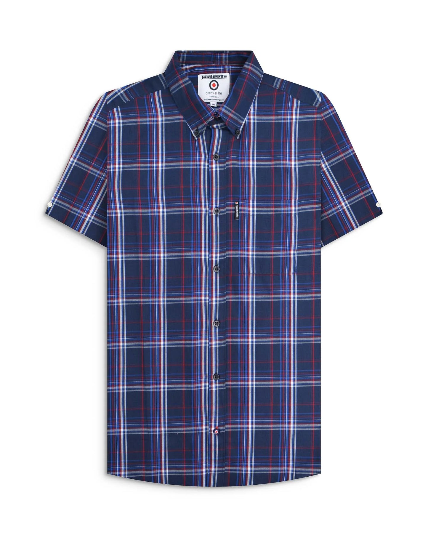 Lambretta S/S Check Shirt Navy/Blue/Red