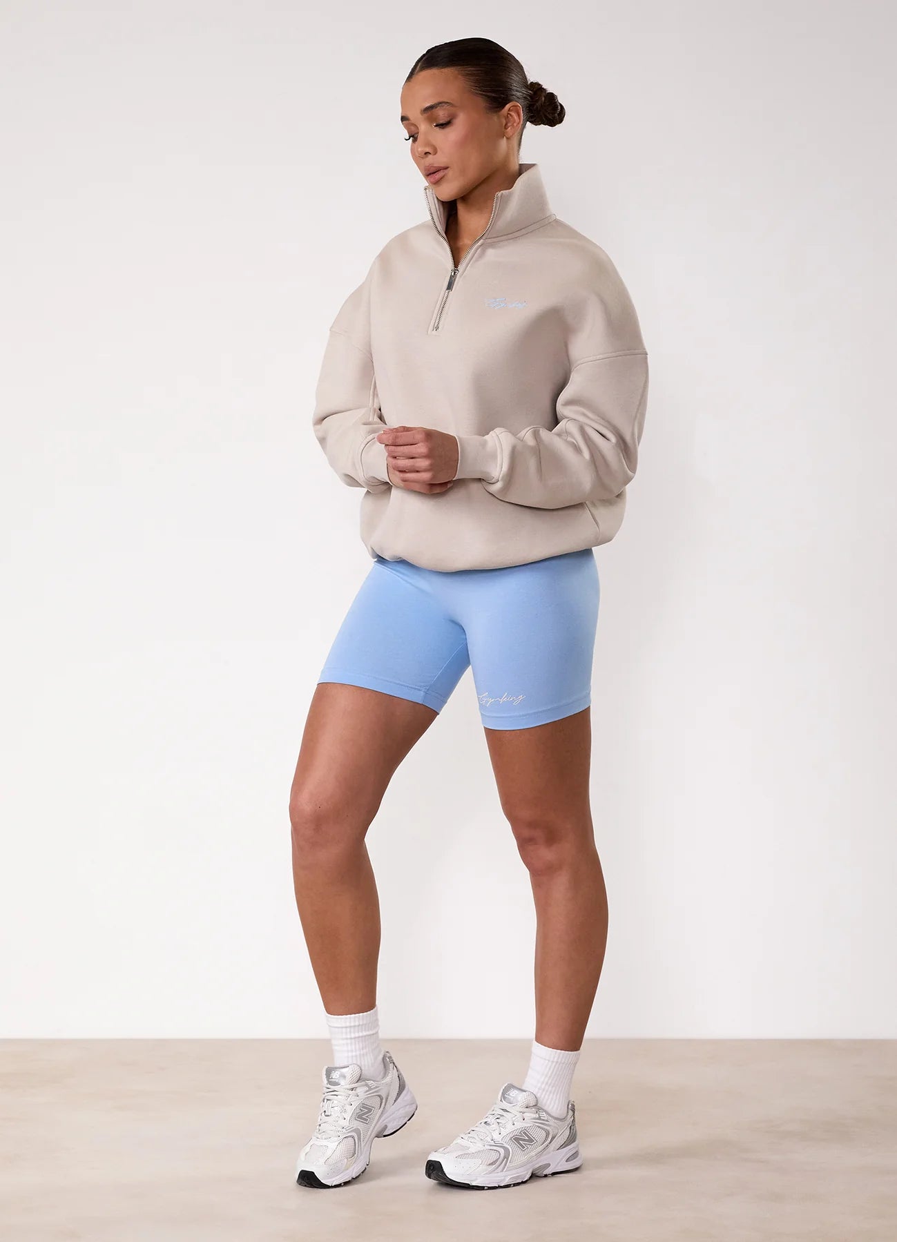 Gym King Ladies Script Mindset Funnel Light Stone/Sky Blue