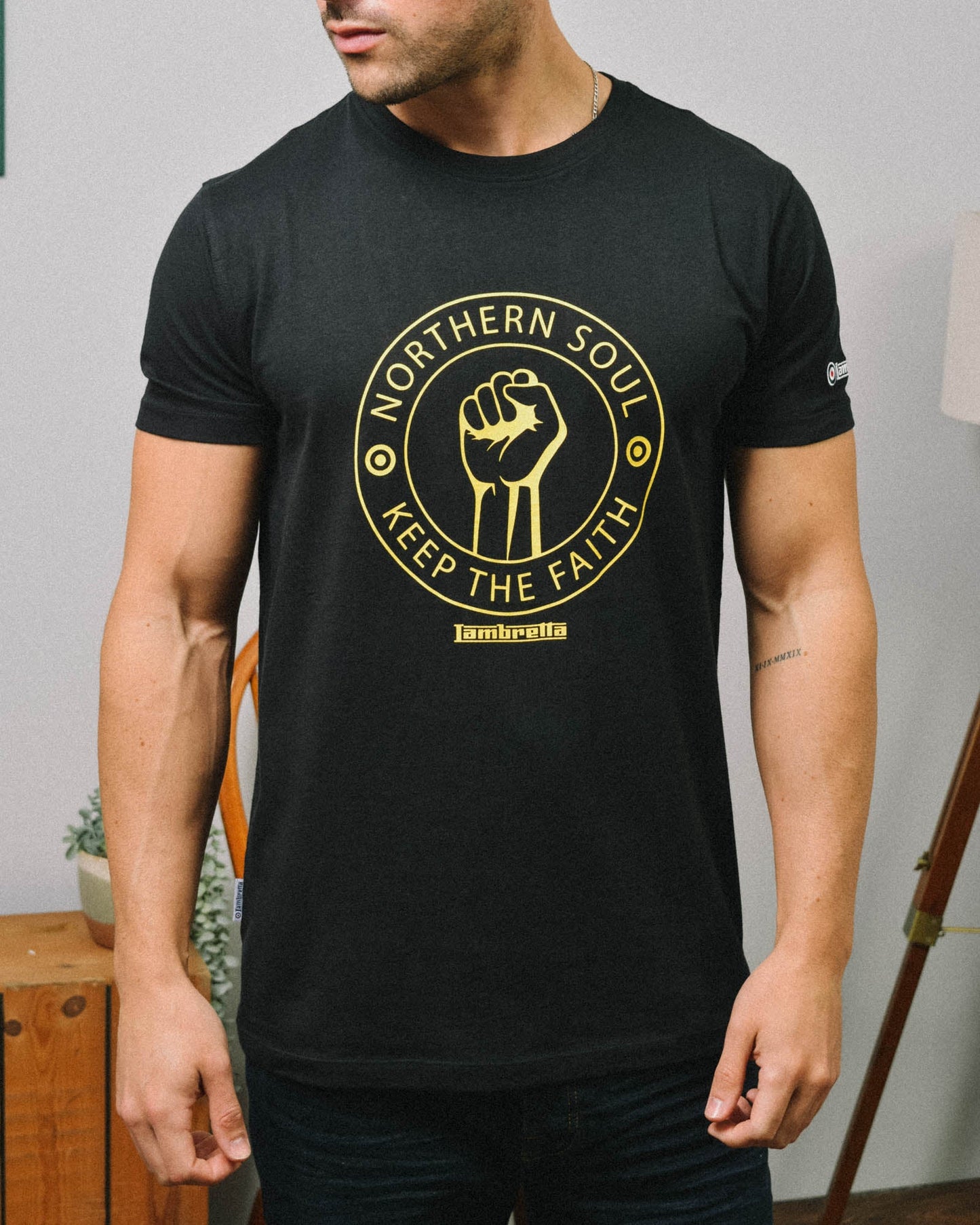 Lambretta Northern Soul T-Shirt Black/Gold