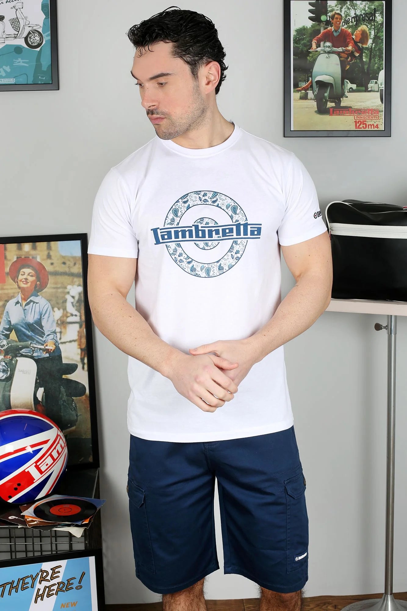 Lambretta Paisley Target T-Shirt White
