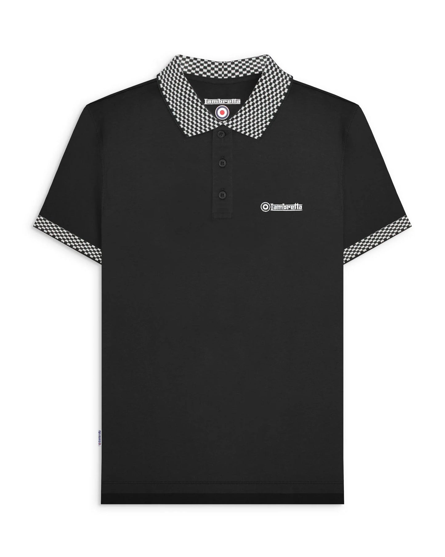 Lambretta Two Tone Polo Shirt Black