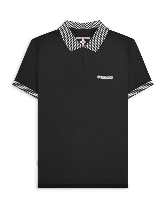 Lambretta Two Tone Polo Shirt Black
