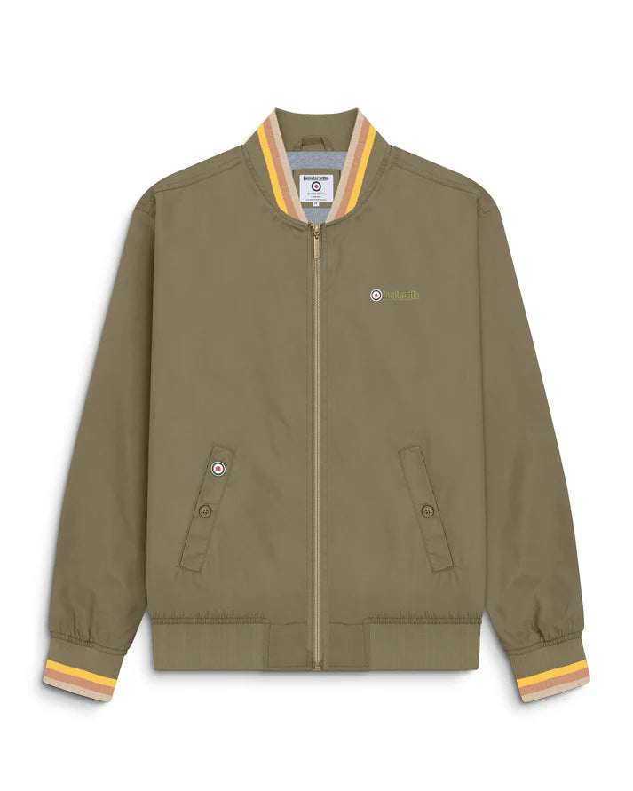 Lambretta Triple Tipped Monkey Jacket Khaki (Gold/Tobacco/Cream)