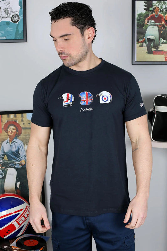 Lambretta Helmet T-Shirt Navy