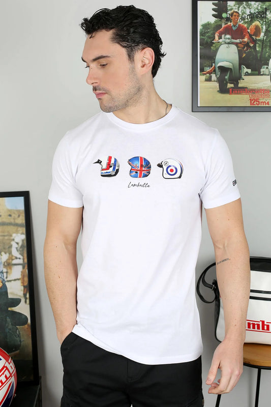 Lambretta Helmet T-Shirt White