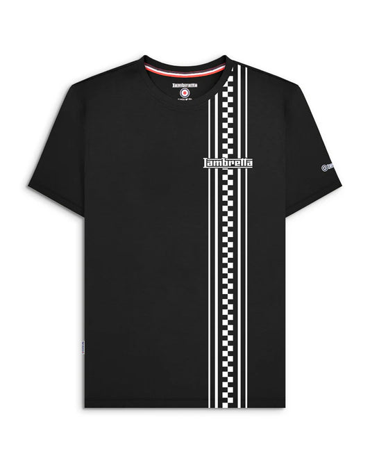 Lambretta Two Tone Stripe T-Shirt Black