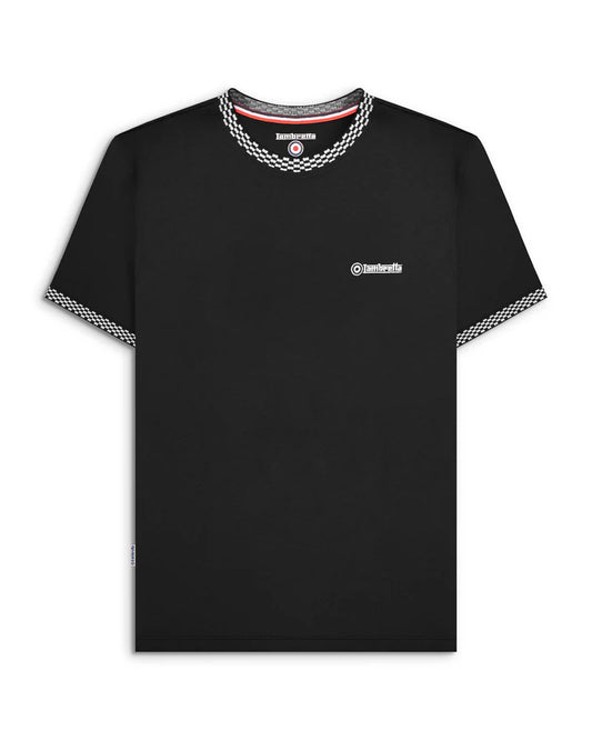 Lambretta Two Tone Ringer T-Shirt Black