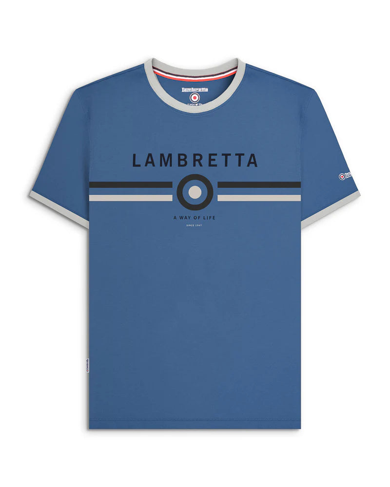 Lambretta Target Ringer T-Shirt Moonlit Ocean