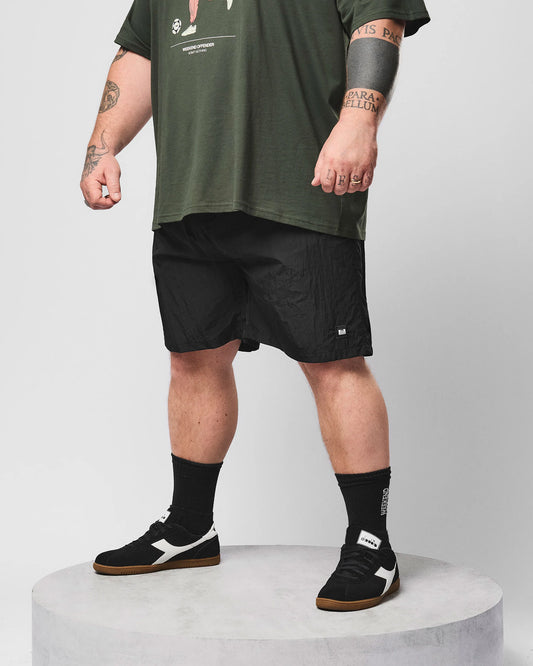Weekend Offender Plus Size Stacks Swim Shorts Black