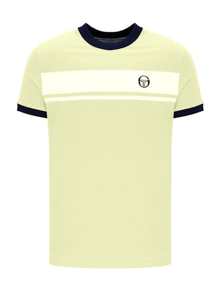 Sergio Tacchini Master Crew Neck T-Shirt Wax Yellow/White/Black