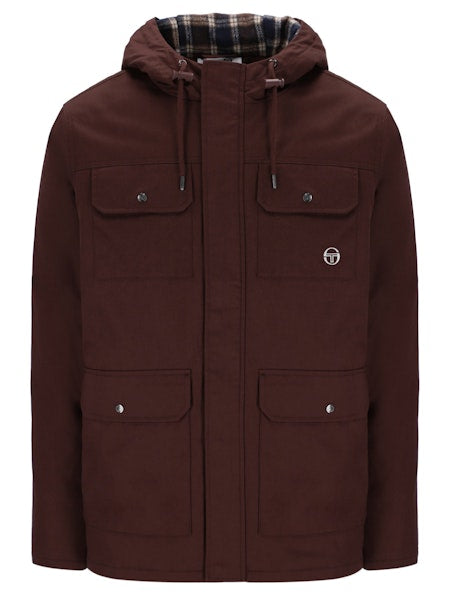 Sergio Tacchini Weaver Hooded Field Jacket Bitter Chocolate