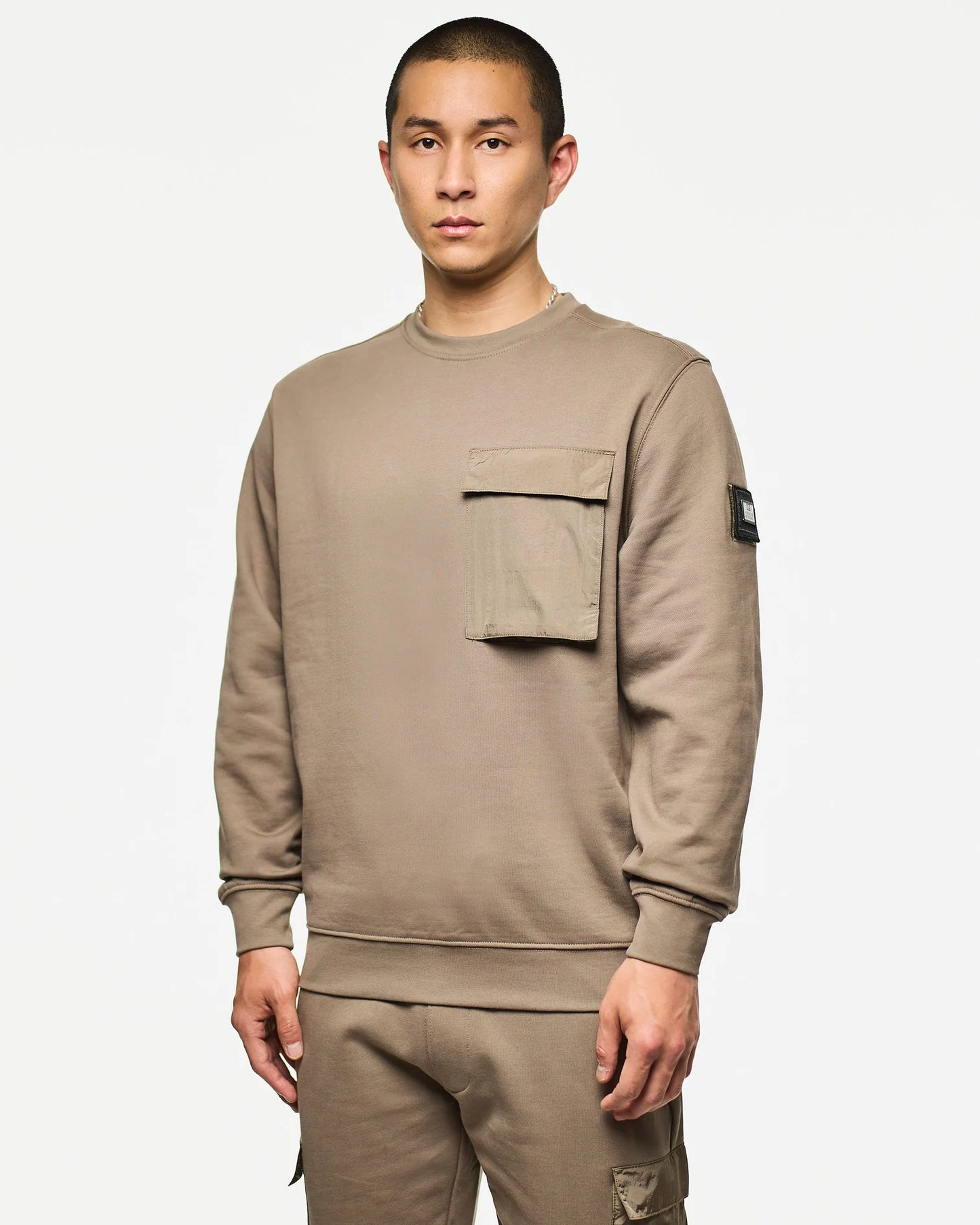 Weekend Offender Neve Crew Sweatshirt Tobacco Brown