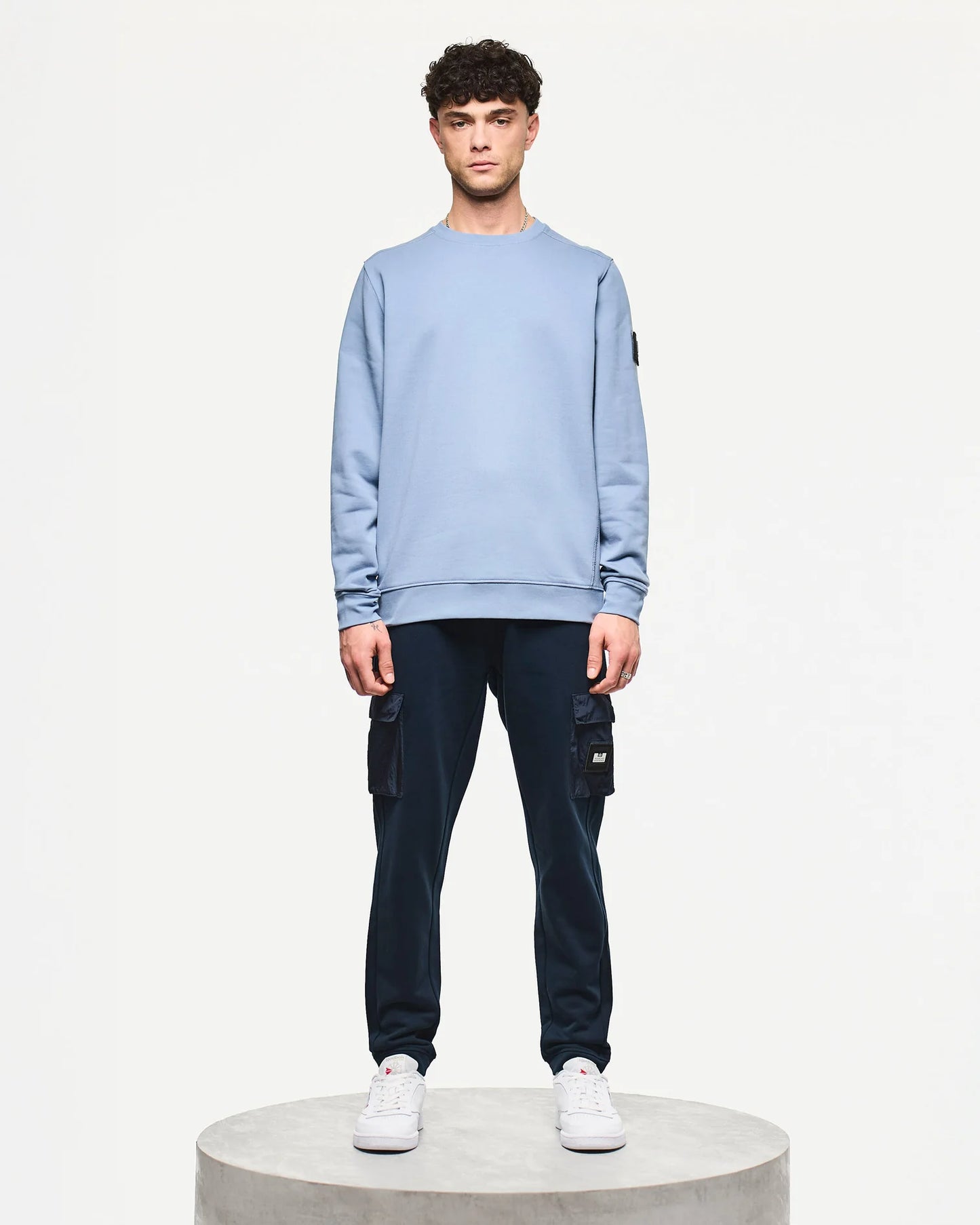 Weekend Offender Thunder Crew Sweatshirt Blue Shadow