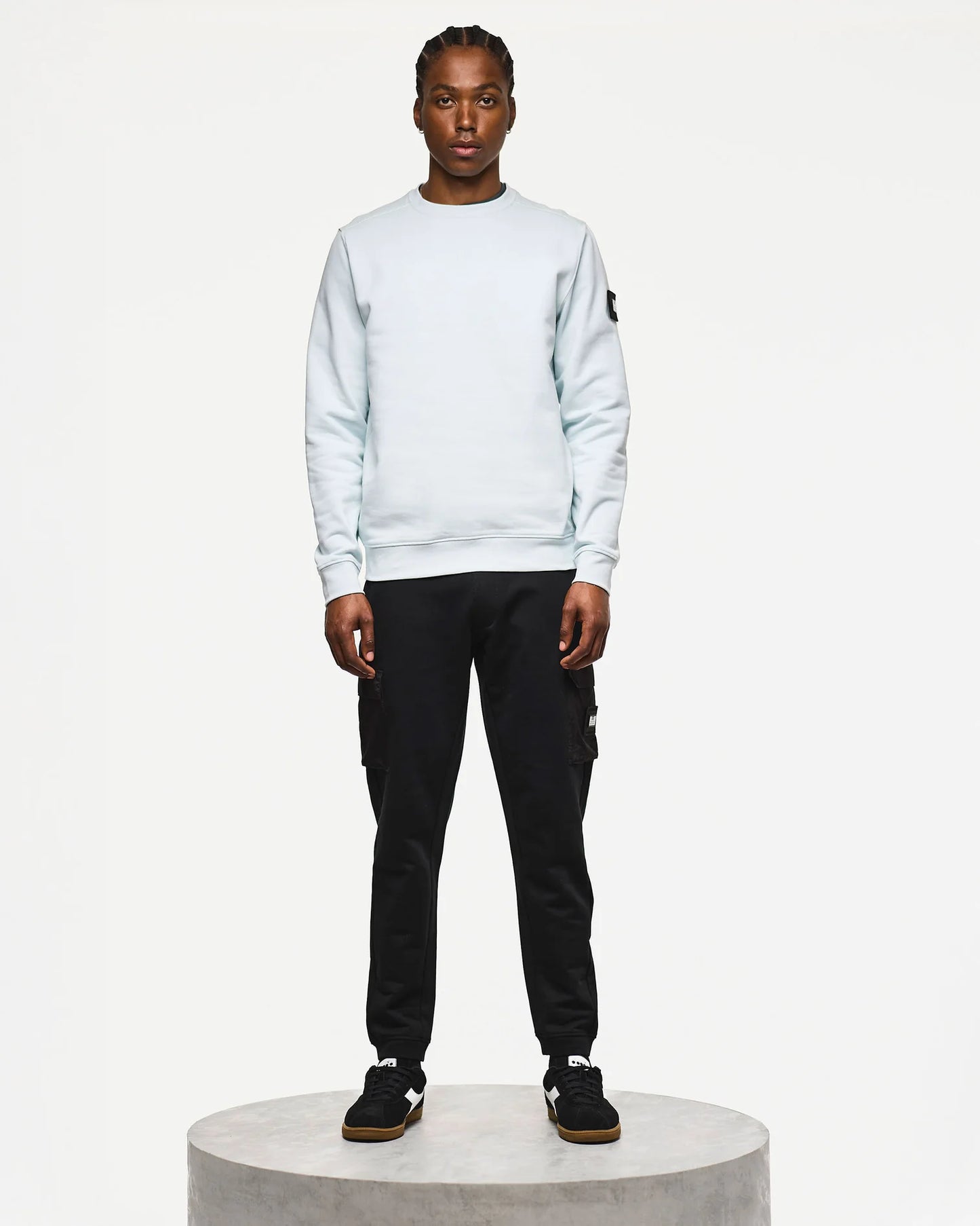 Weekend Offender Thunder Crew Sweatshirt Sea Spray Blue
