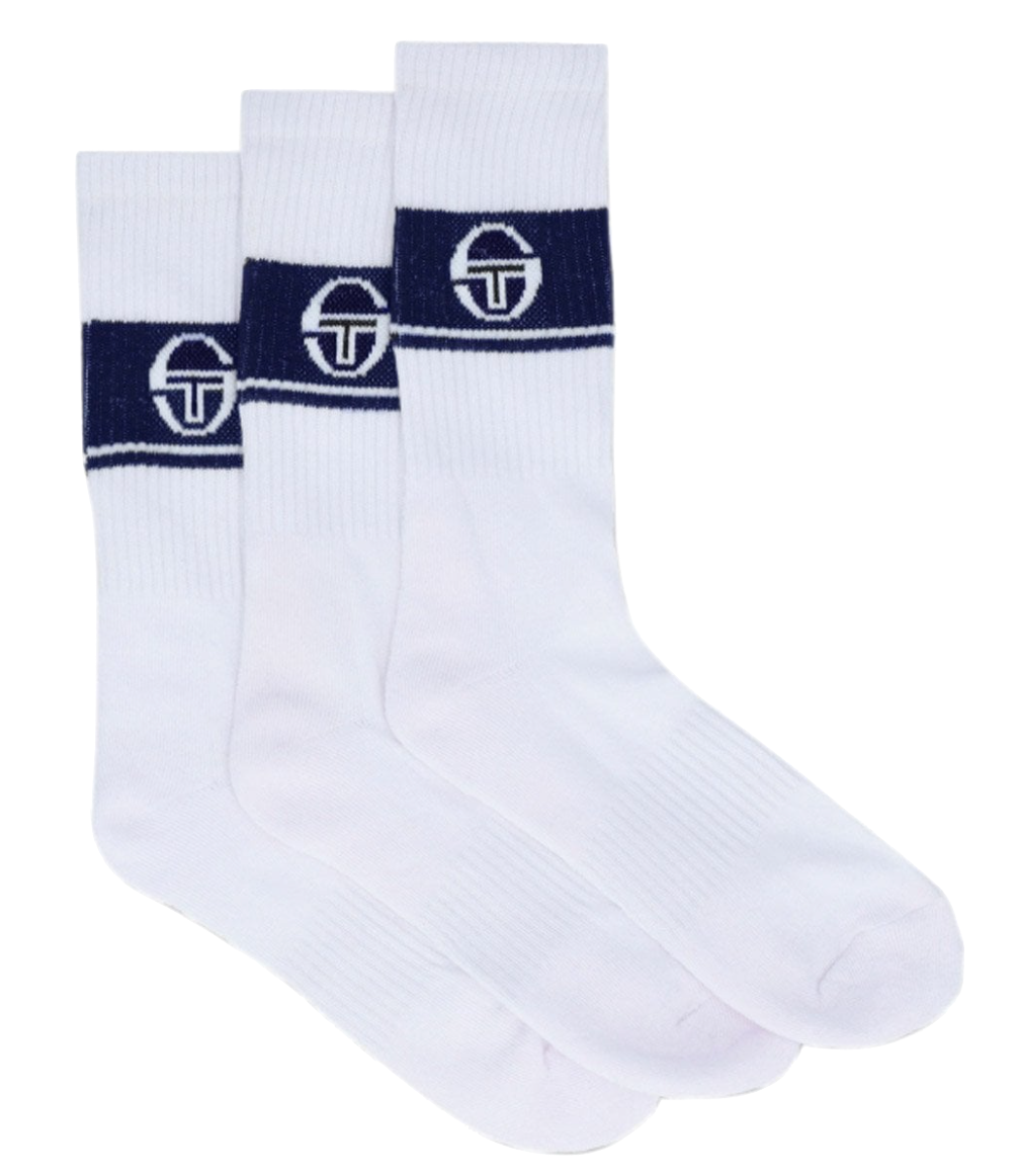 Sergio Tacchini KOOS 3-Pack Crew Socks White/Maritime Blue