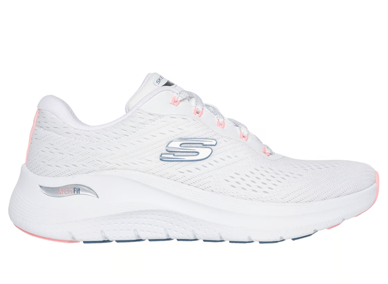 Skechers Ladies Arch Fit 2.0 Big League White/Pink/Blue