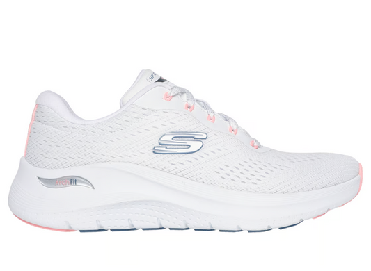 Skechers Ladies Arch Fit 2.0 Big League White/Pink/Blue