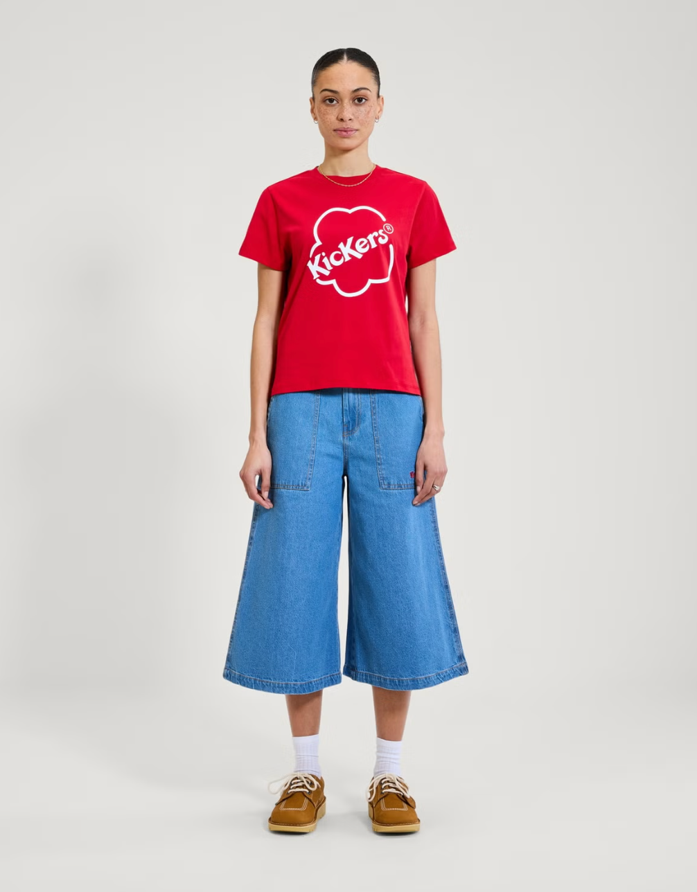 Kickers Ladies Single Jersey Skinny T-Shirt True Red