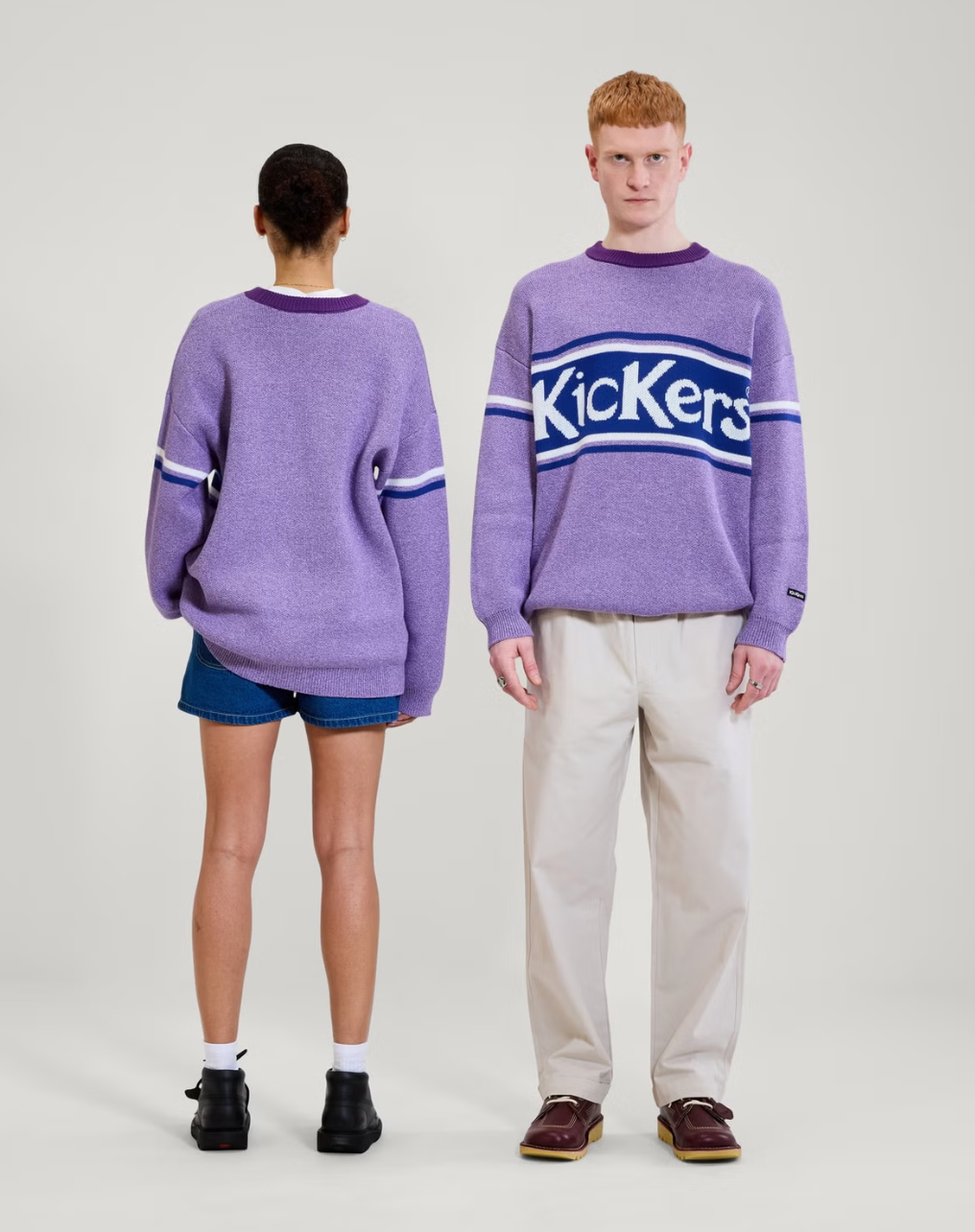 Kickers Ladies Chest Logo Cotton Melage Mauve