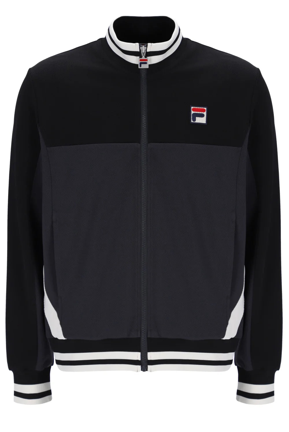 FILA Tiebreaker Funnel Neck Track Jacket Black/Charcoal/Gardenia