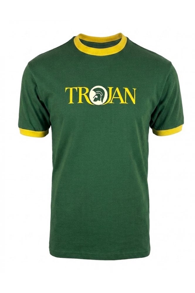 Trojan Logo Ringer T-Shirt Green