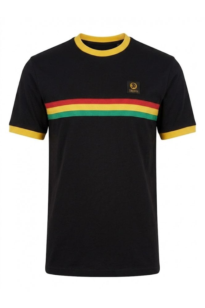 Trojan Stripe Front T-Shirt Black