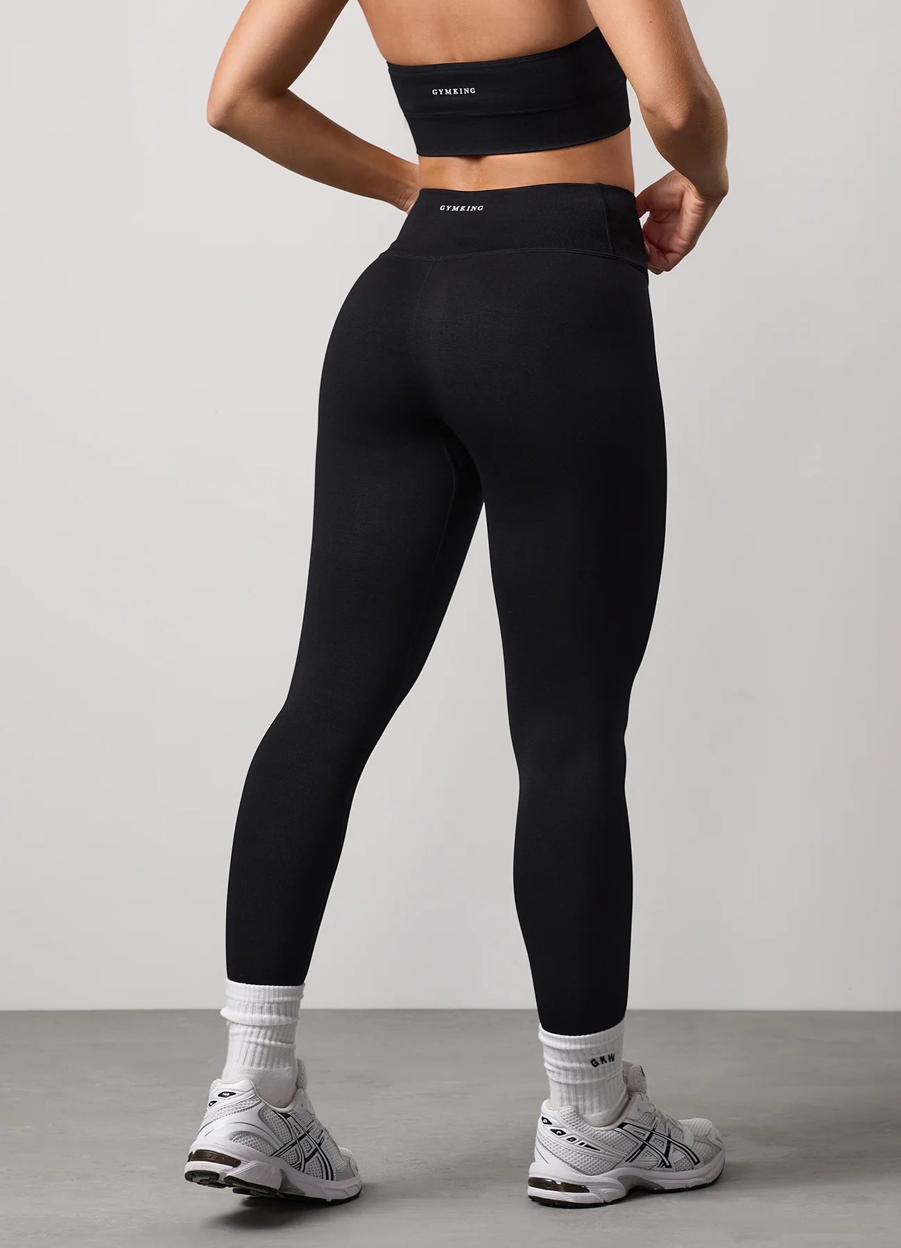 Gym King Ladies Transform Seamless Wrap Over Waist Leggings Black