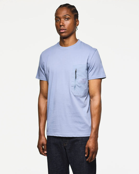 Weekend Offender Porcaro Zip Pocket T-Shirt Blue Shadow