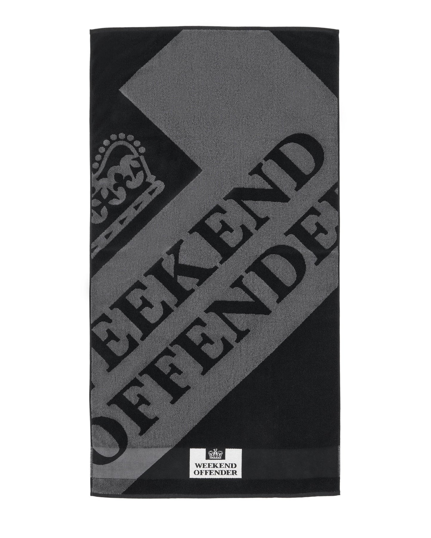 Weekend Offender Beach Towel Black/Grey Large Diagonal Logo