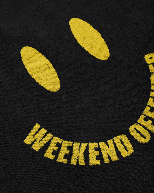 Weekend Offender Large Smiley Face Towel Black/Yellow