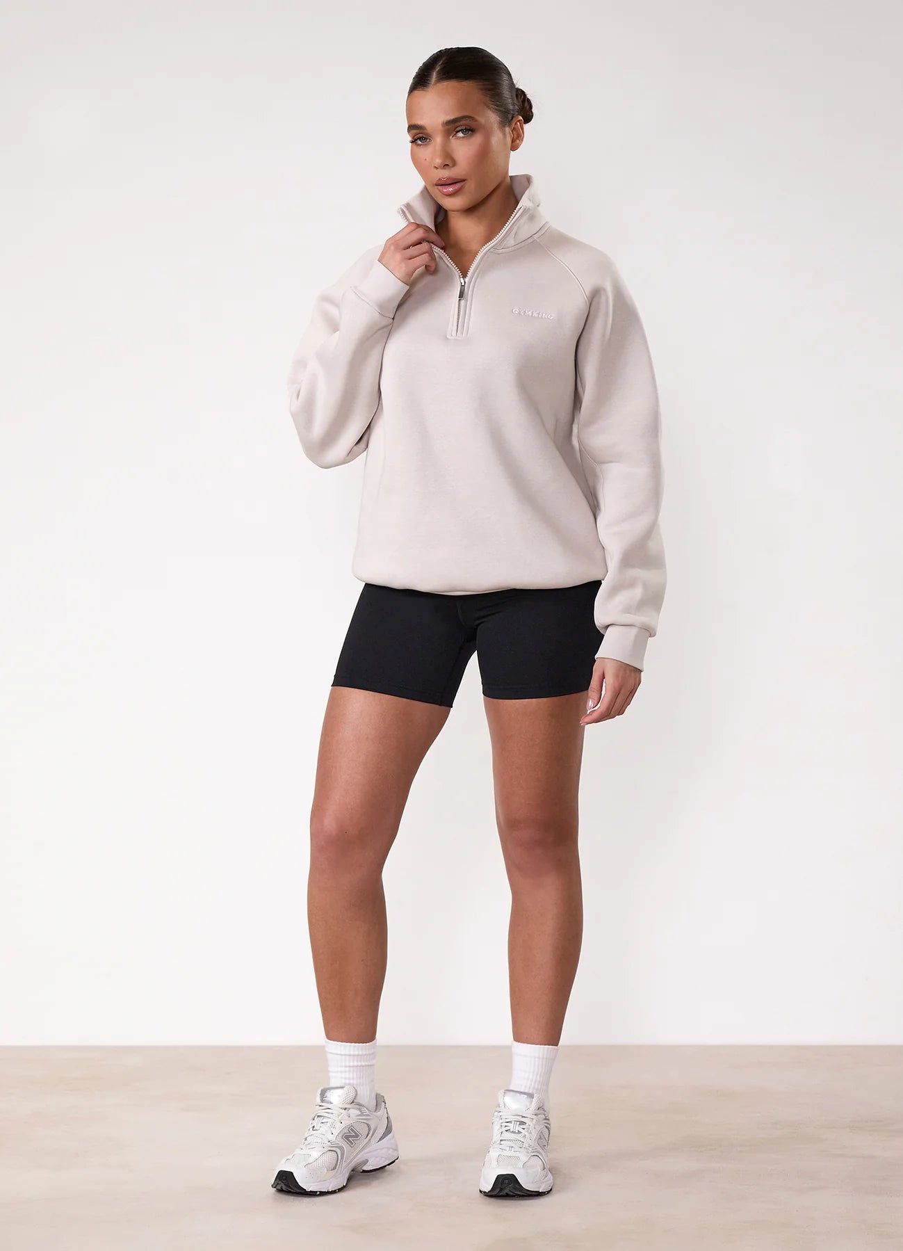 Gym King Ladies 365 Raglan Sleeve Funnel Pebble