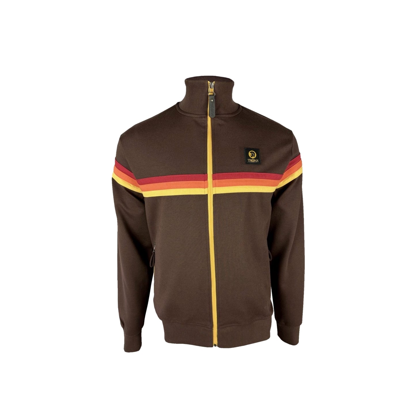 Trojan Retro Stripe Track Top Chocolate