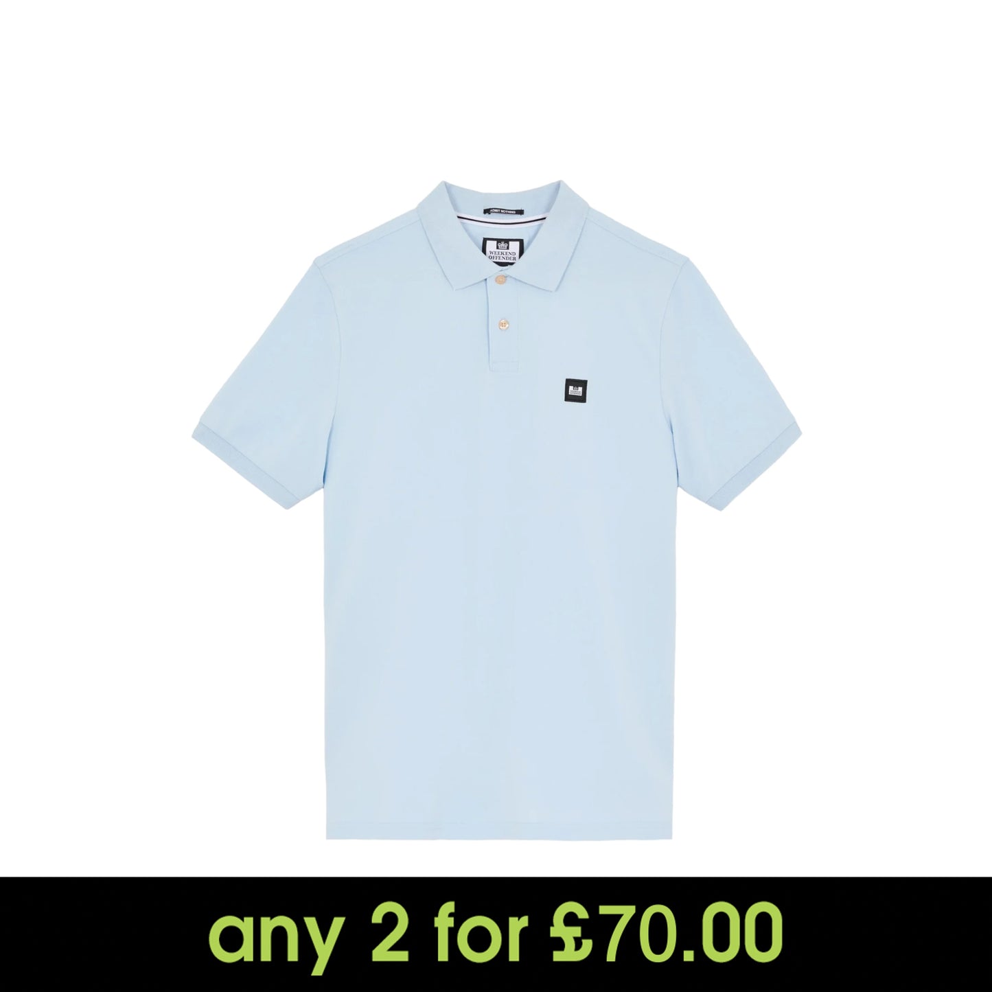 Weekend Offender Caneiros Badge Polo Shirt Ocean Wave