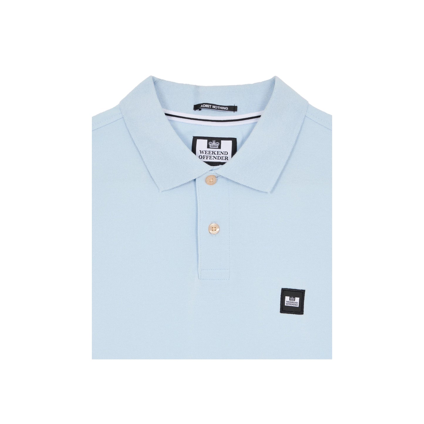 Weekend Offender Caneiros Badge Polo Shirt Ocean Wave