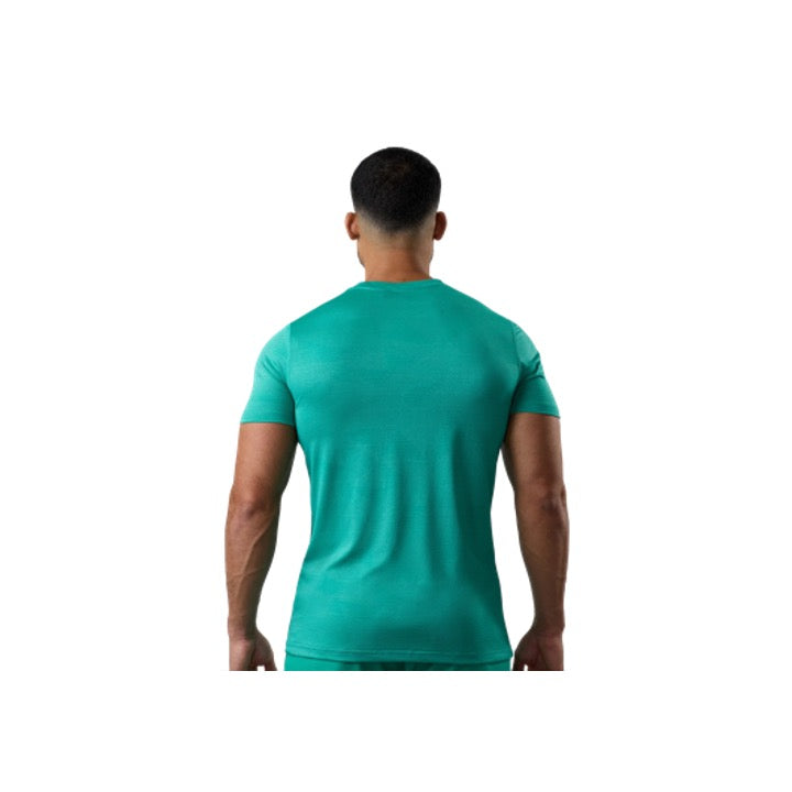 Gym King Geometric Knit T-Shirt Ultra Marine Green