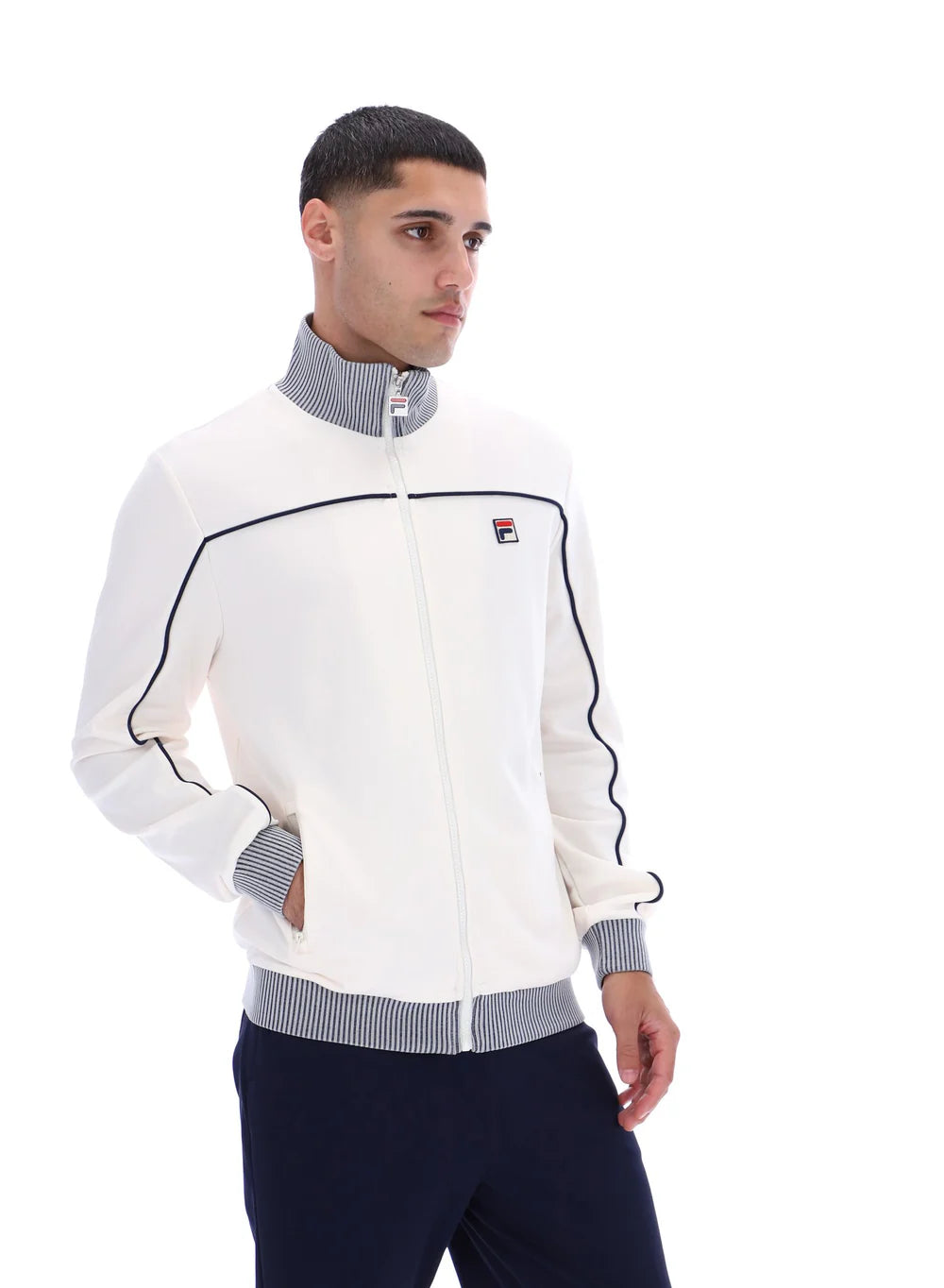 FILA Zayn Lenticular Track Top Gardenia/Navy