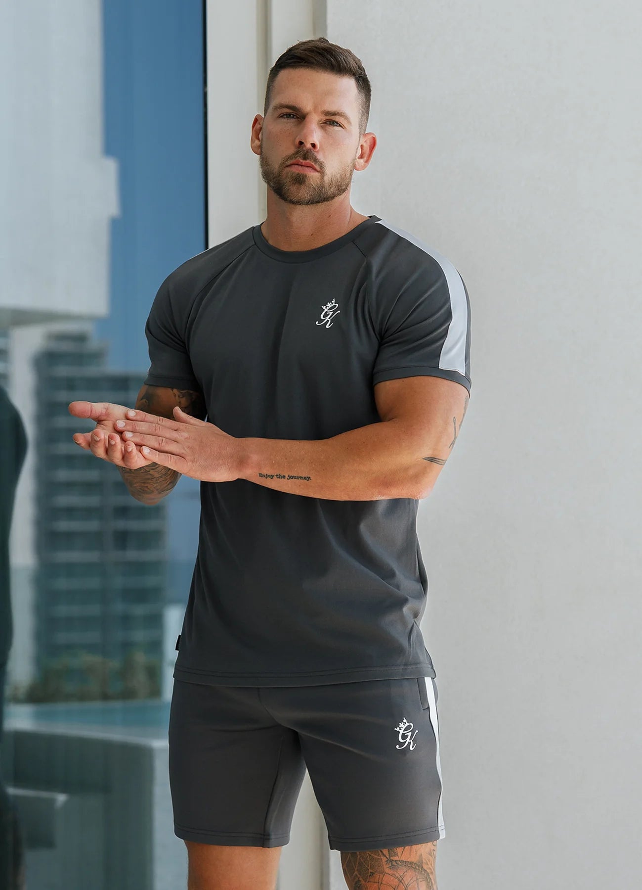 Gym King Core Plus Poly T-Shirt Graphite