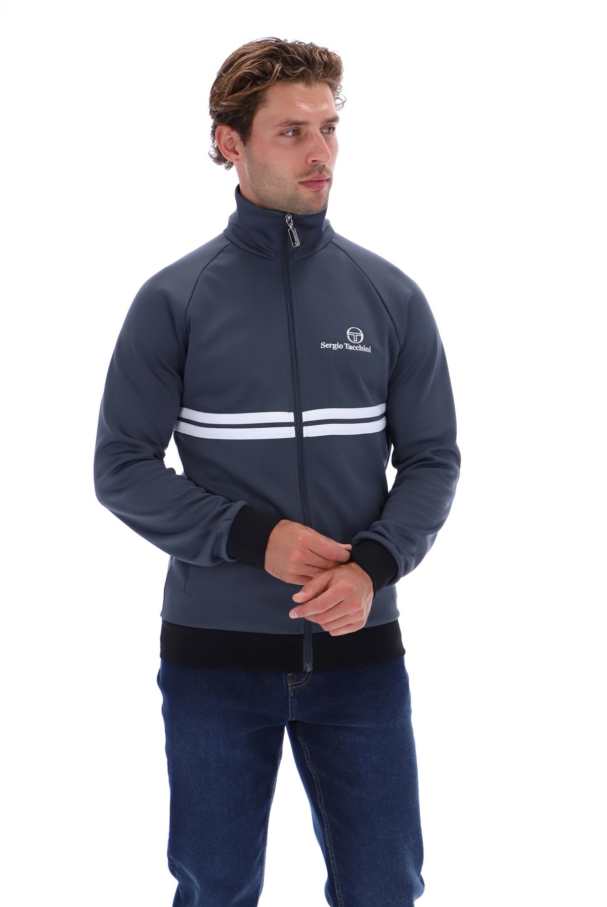 Sergio Tacchini New Dallas Track Top Turbulence/White/Black