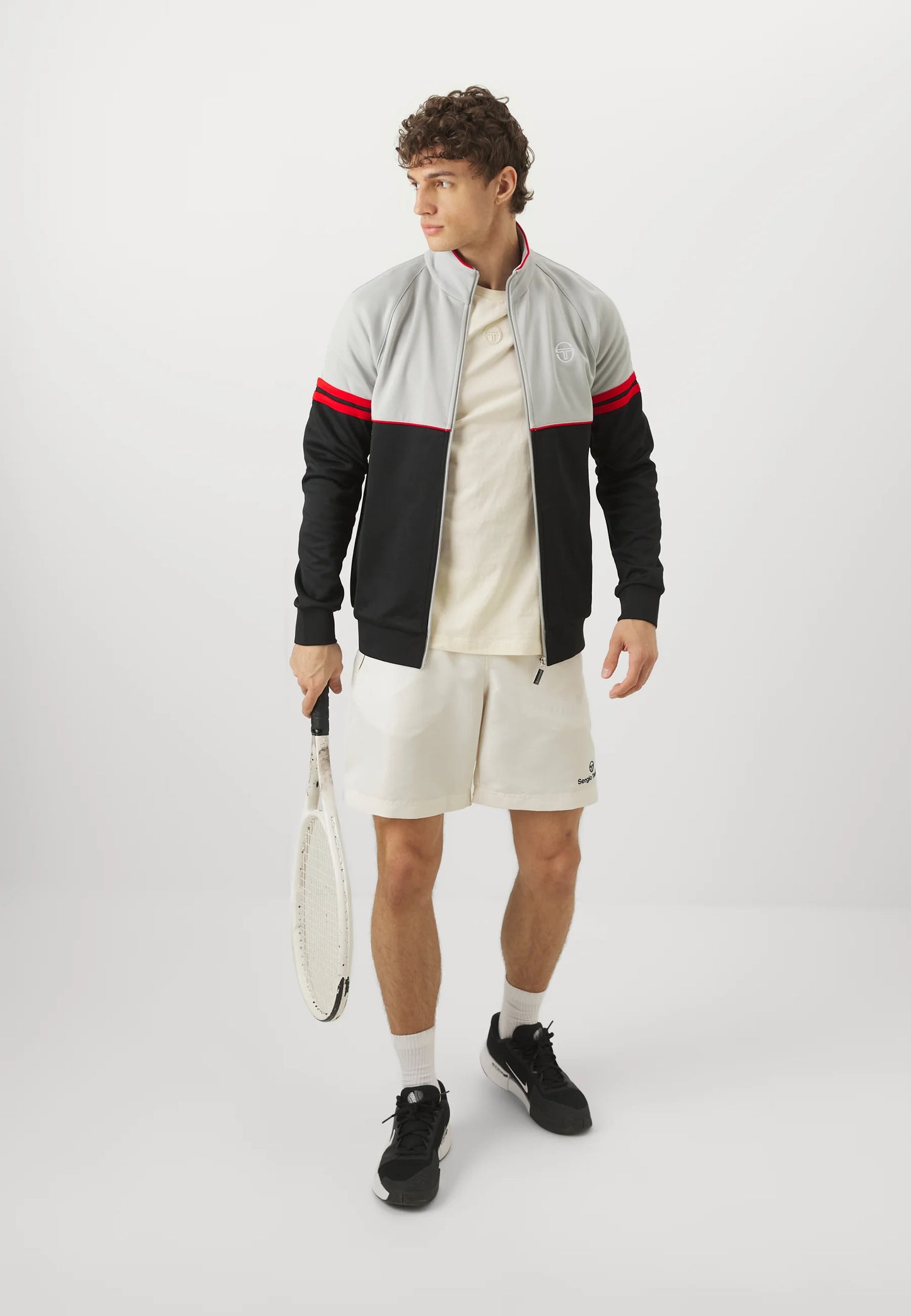 Sergio Tacchini Orion TJ Track Jacket High Rise/Black/Adrenaline Rush