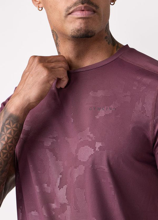 Gym King Debossed Camo T-Shirt Mulberry