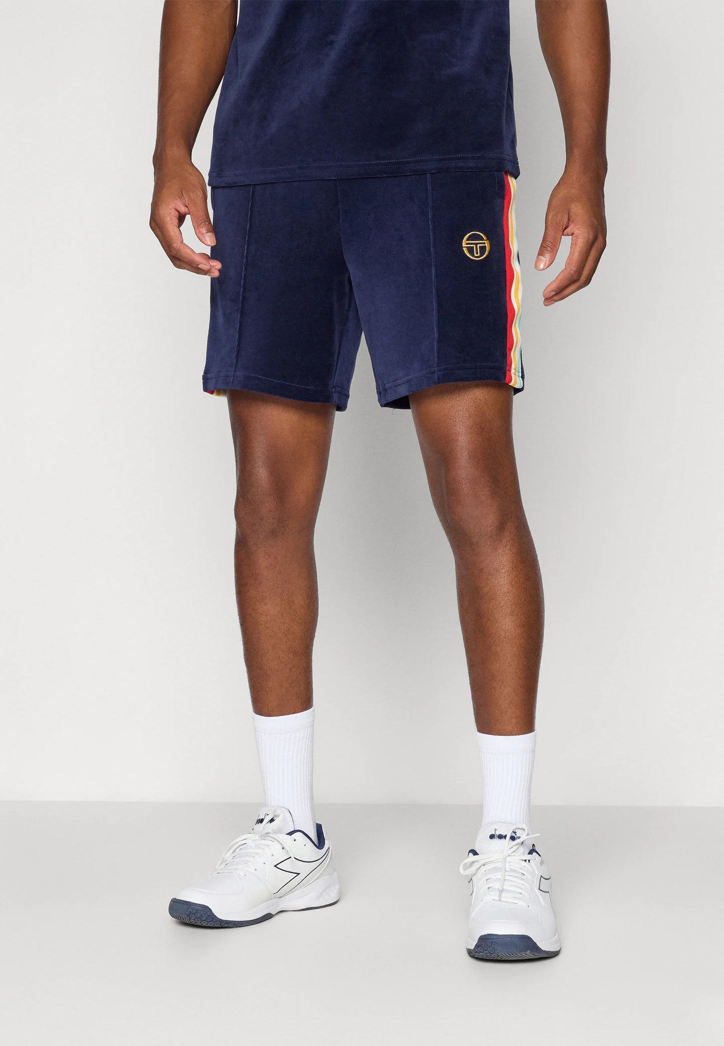 Sergio Tacchini Slice Velour Shorts Maritime Blue/Gold