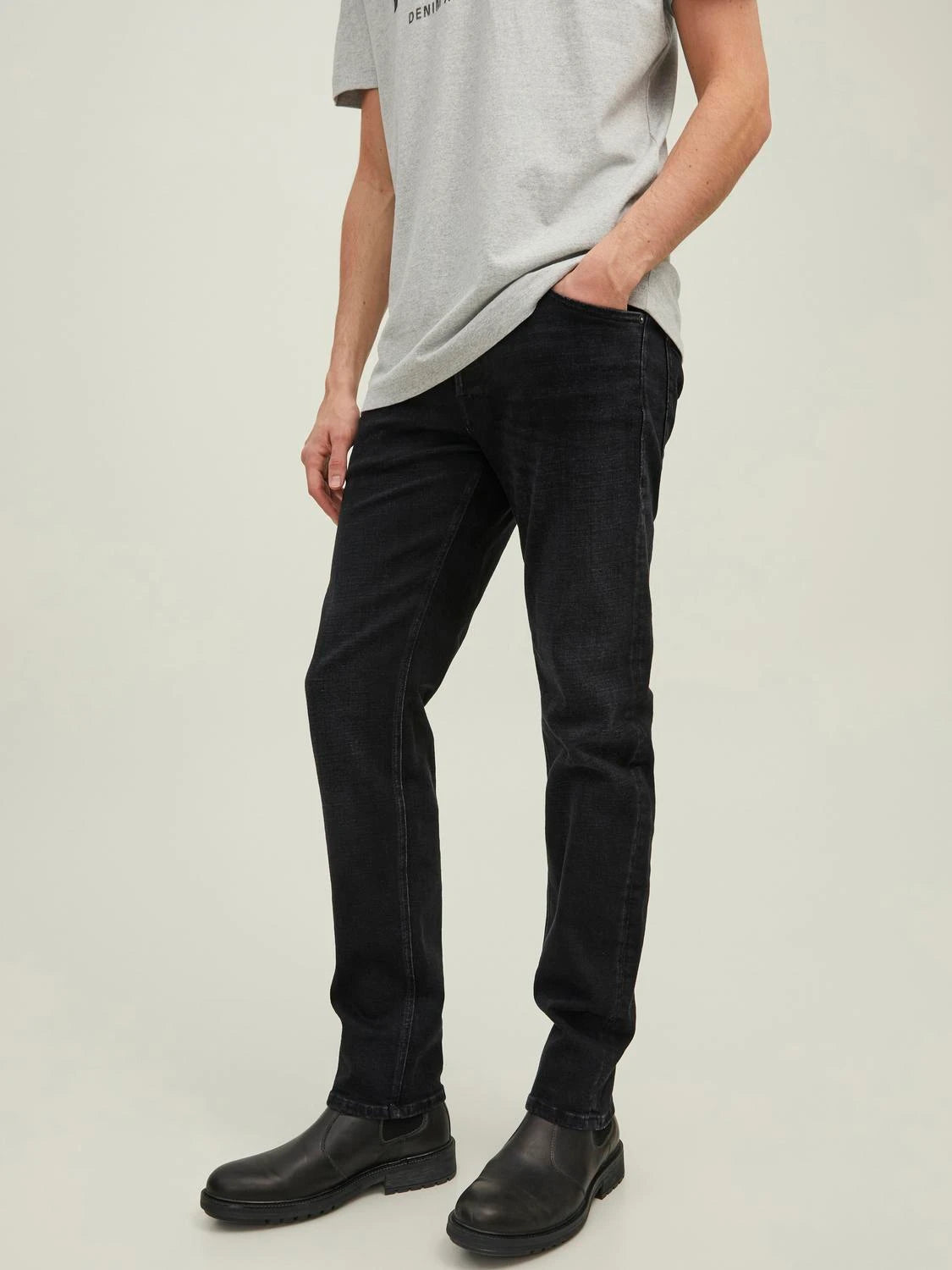 Jack & Jones Mike Tapered Fit Jeans Black Denim