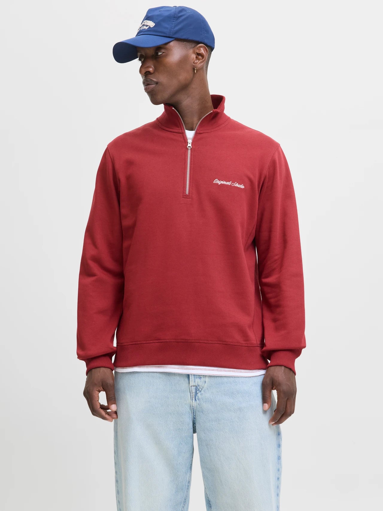 JACK & JONES JORNORREBRO EMB Sweat High Neck Tibetan Red