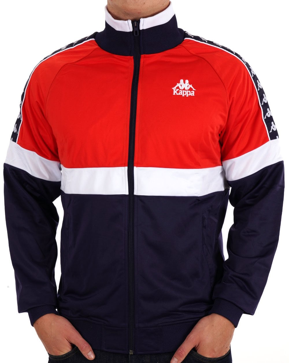 Kappa Track Top Red/Blue Evening/White