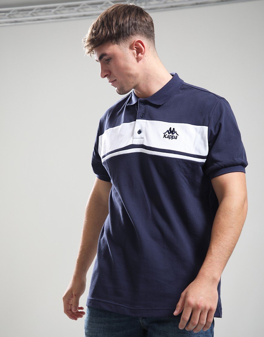 Kappa Urwen Polo Shirt Navy Blue/White