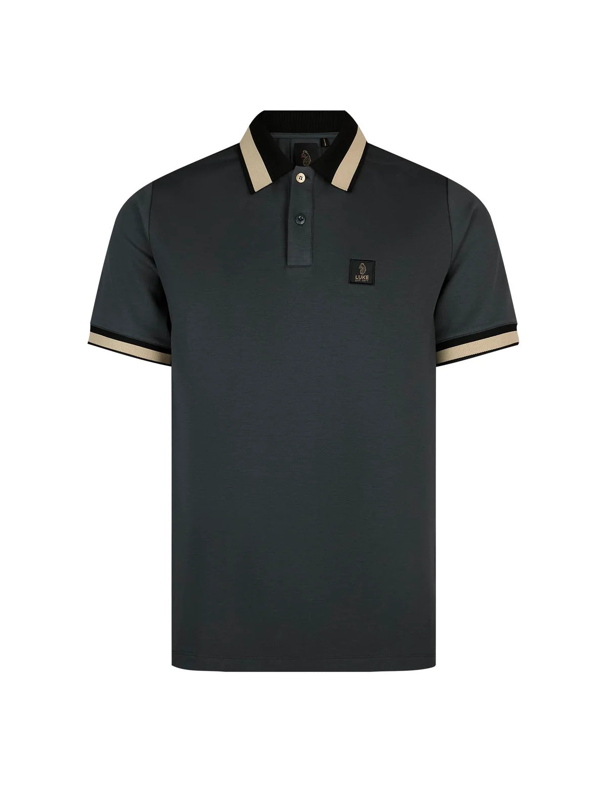 Luke 1977 Makati Cotton Pique Polo Shirt Charcoal
