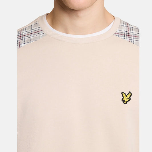 Lyle & Scott Check Panelled Crewneck Sweatshirt Cove