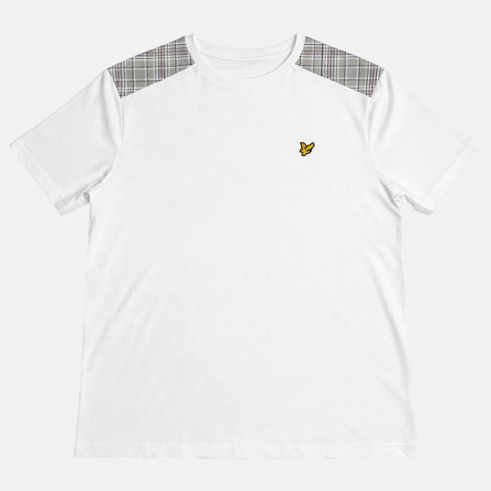 Lyle & Scott Check Panelled T-Shirt White