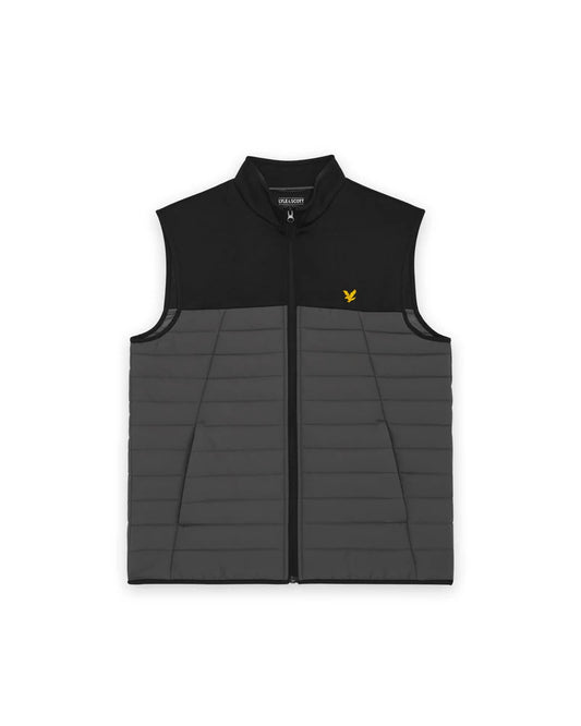 Lyle & Scott Sports Fleece Hybrid Gilet Jet Black/Granite