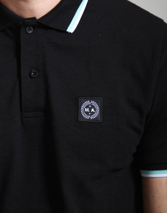 Marshall Artist Tipped Polo Shirt Black